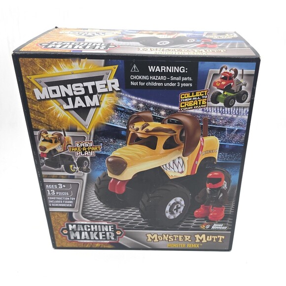 Monster Jam Other - Monster Jam Machine Maker Monster Mutt Monster Truck Building Toy Set for Kids